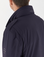 Navy blue light parka with four pockets