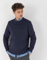 Navy blue cotton sweatshirt-sweater