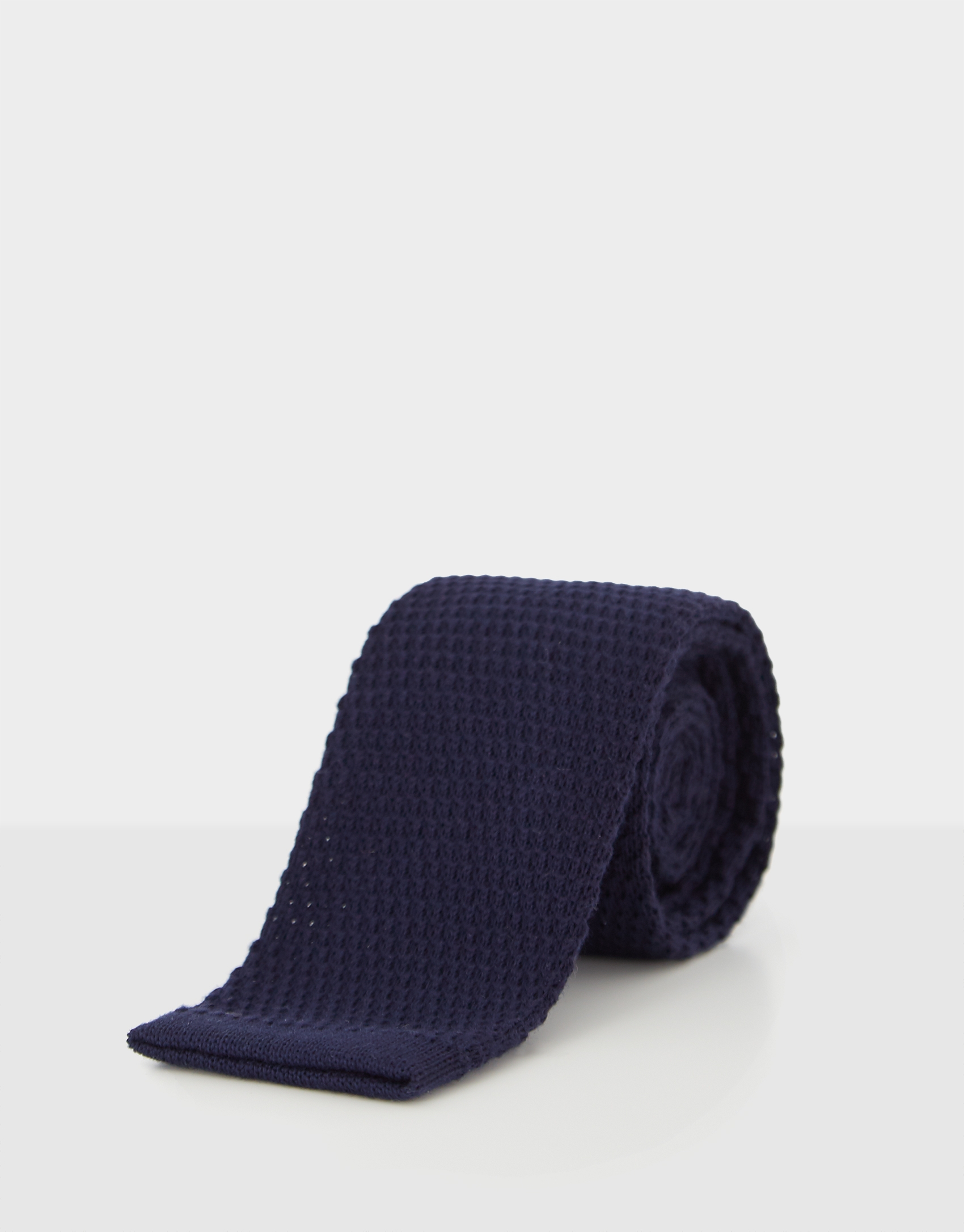 Navy blue structured woven tie