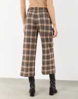 Brown checked cropped pants