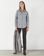 Gray vigoré shirt with chest pockets