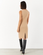 Camel sleeveless straight dress