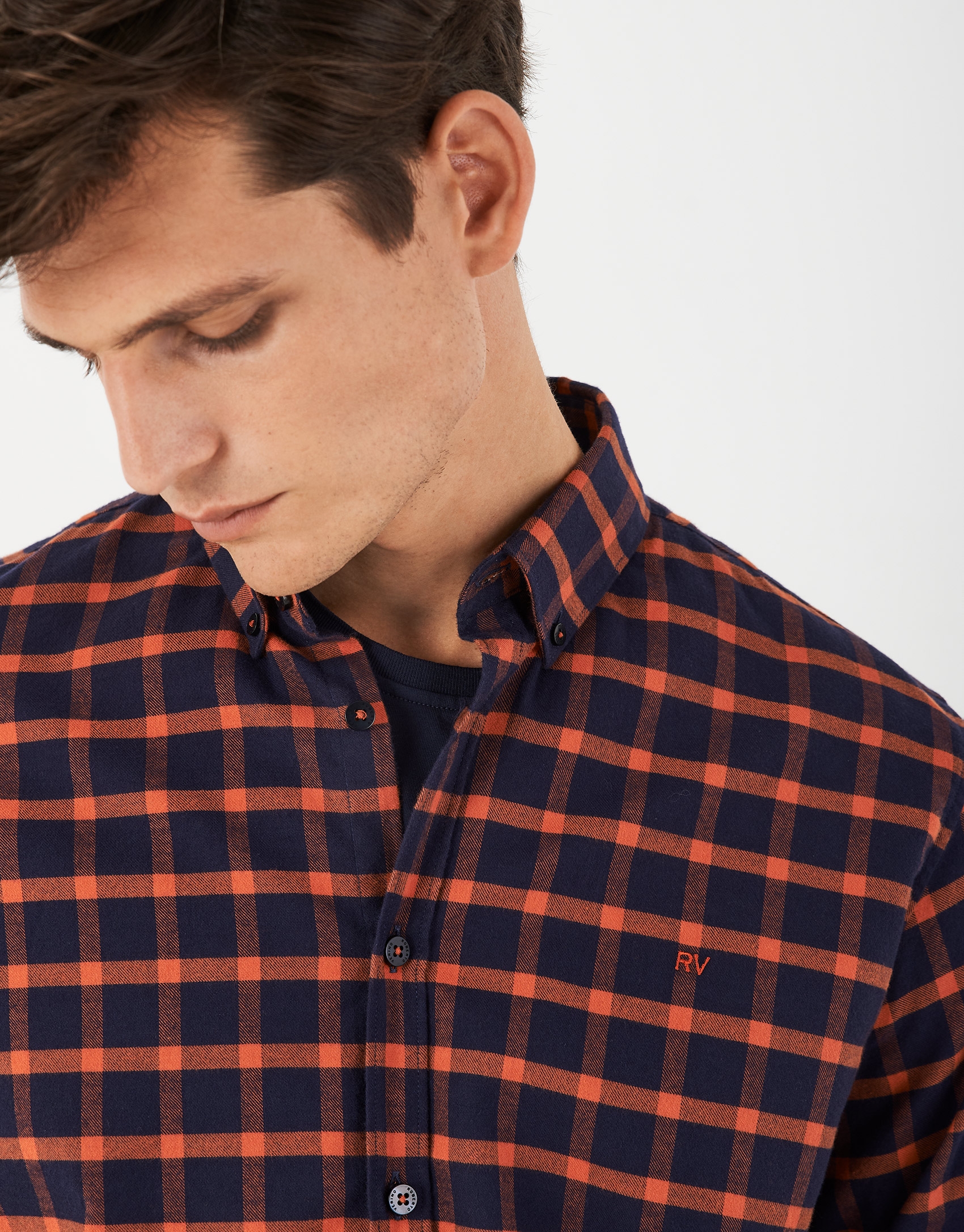 Orange checked sport shirt