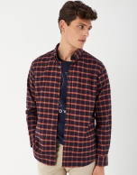 Orange checked sport shirt