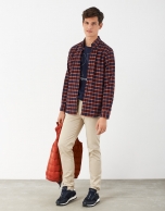 Orange checked sport shirt