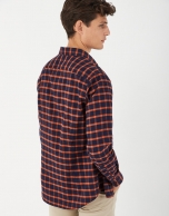 Orange checked sport shirt