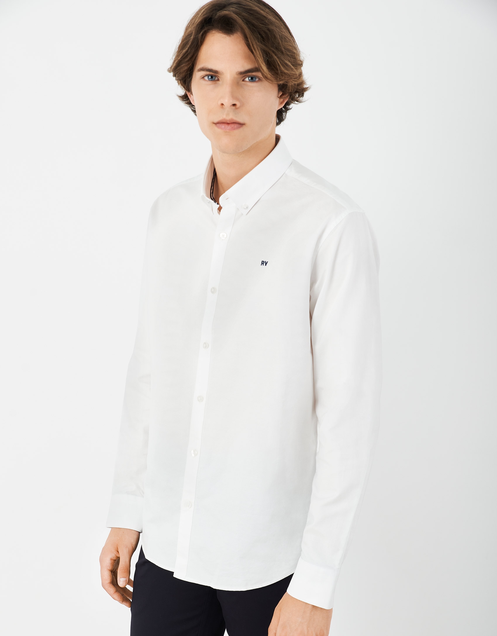 White Oxford cotton sport shirt