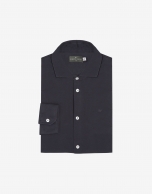 Navy blue piqué sport shirt