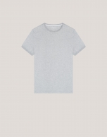 Melange gray double mercerised cotton t-shirt