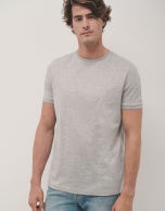 Camiseta algodón doble mercerizado gris melange