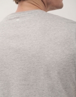 Melange grey mercerised cotton T-shirt