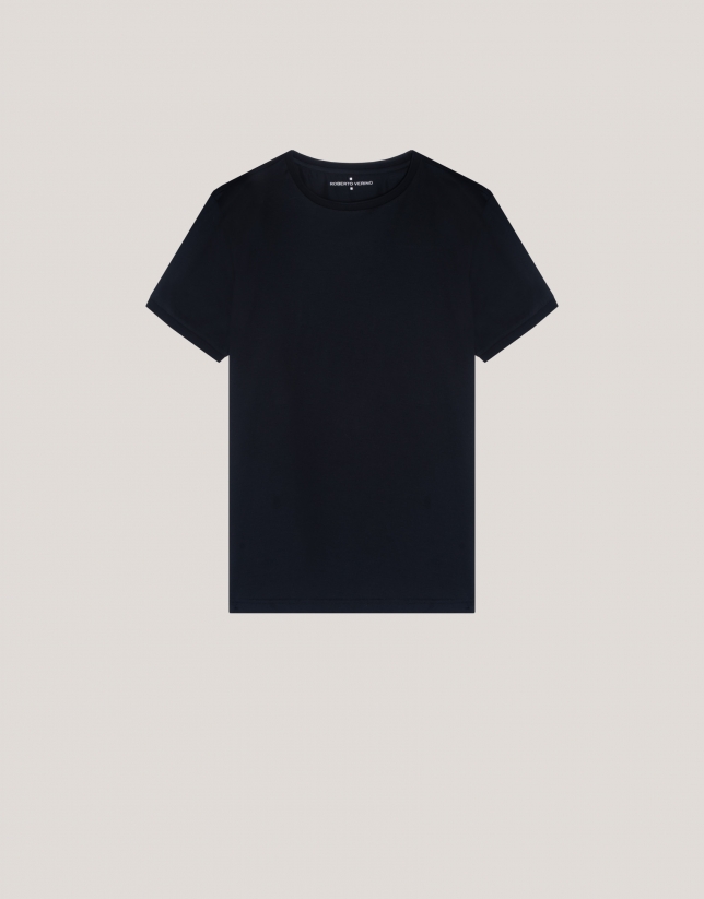 Black double mercerised cotton t-shirt