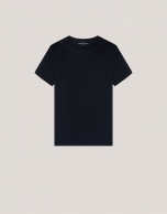 Black mercerised cotton T-shirt