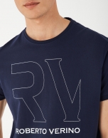 Camiseta marino logo RV blanco