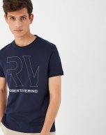 Navy blue top with white RV logo