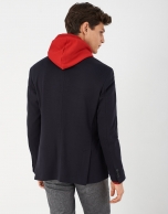 Navy blue flat knit sport jacket