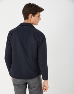 Navy blue tech overshirt