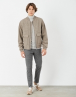 Taupe bomber jacket