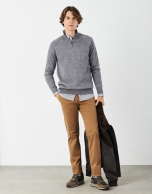 Gray wool zippered sweater