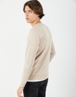 Beige cashmere and wool sweater