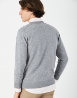 Gray melange cashmere and wool sweater