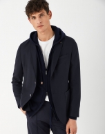 Navy blue knit jacket