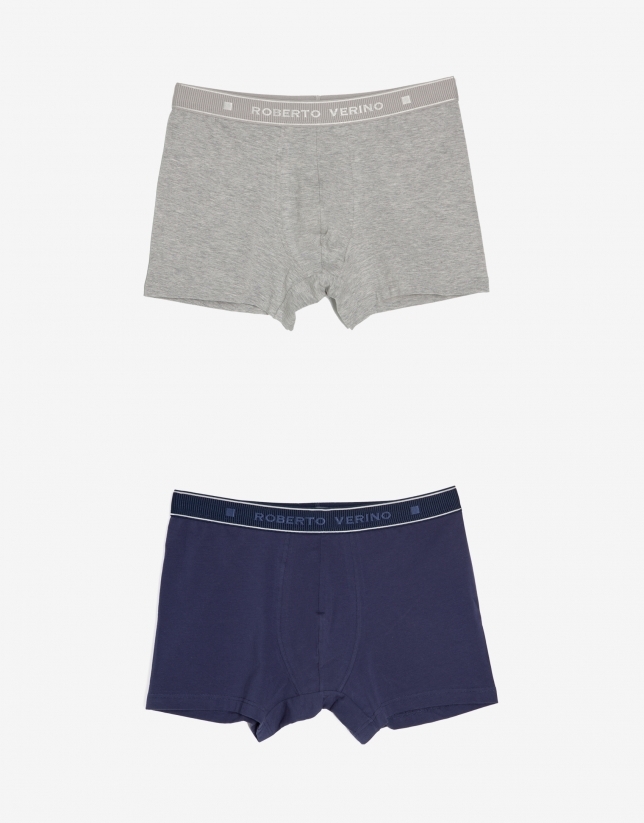 Gray and blue boxers pack