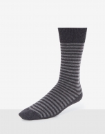 Pack of socks in black ribbed and gray stripes