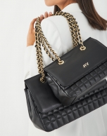 Black Maxi Ghauri quilted leather shoulder bag