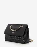 Bolso shoulder Maxi Ghauri piel acolchada negra