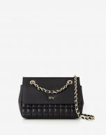 Bolso shoulder Midi Ghauri piel acolchada negra