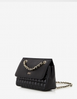 Black Midi Ghauri quilted leather shoulder bag