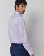 Mauve twill dress shirt