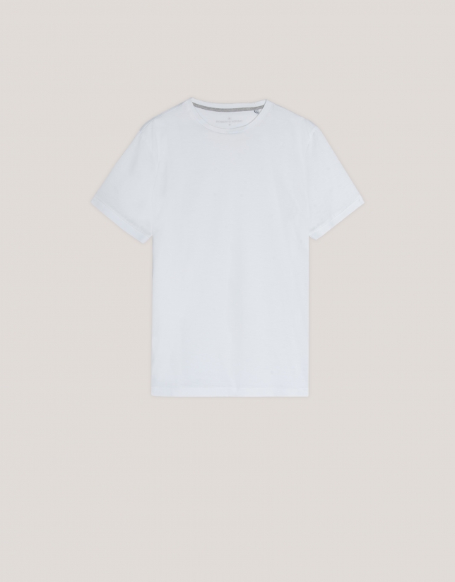 White mercerised cotton t-shirt