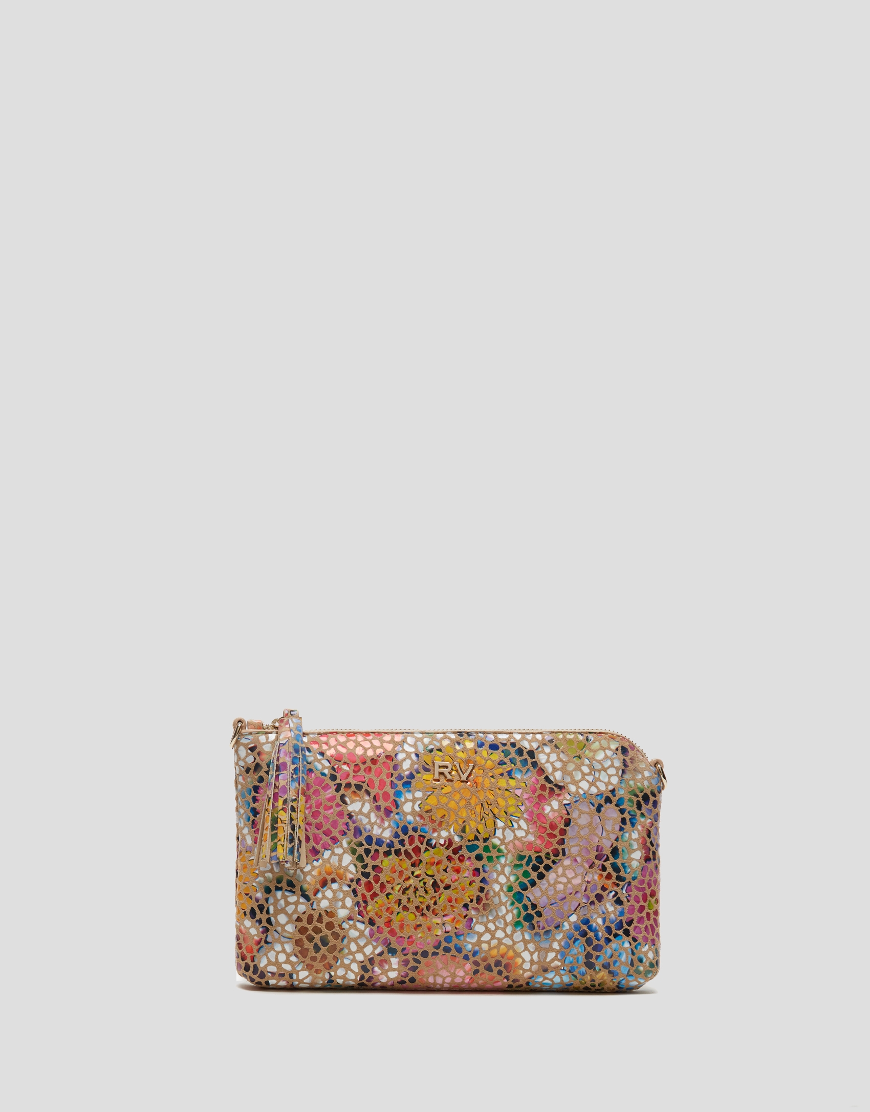 Bolso clutch Lisa Nano piel estampado floral multicolor