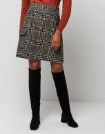 Gray and brown Wales check skirt