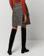 Gray and brown Wales check skirt