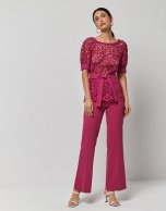 Fucsia crepe pants