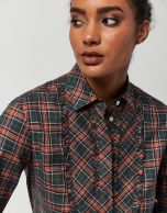 Orange and green checked shirt