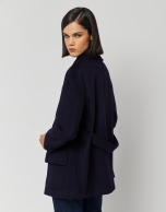 Three-quarter navy blue cloth jacket