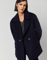 Three-quarter navy blue cloth jacket