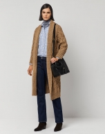 Long camel wool and alpaca jacket