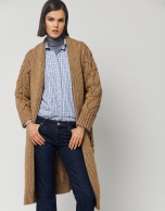 Long camel wool and alpaca jacket