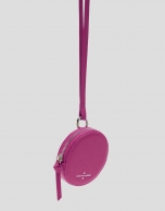 Round, pink leather Sama Purse