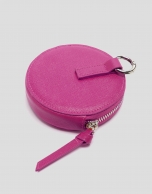 Round, pink leather Sama Purse