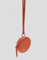 Round, orange leather Sama Purse