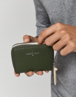 Billetera mediana Coin Purse piel verde