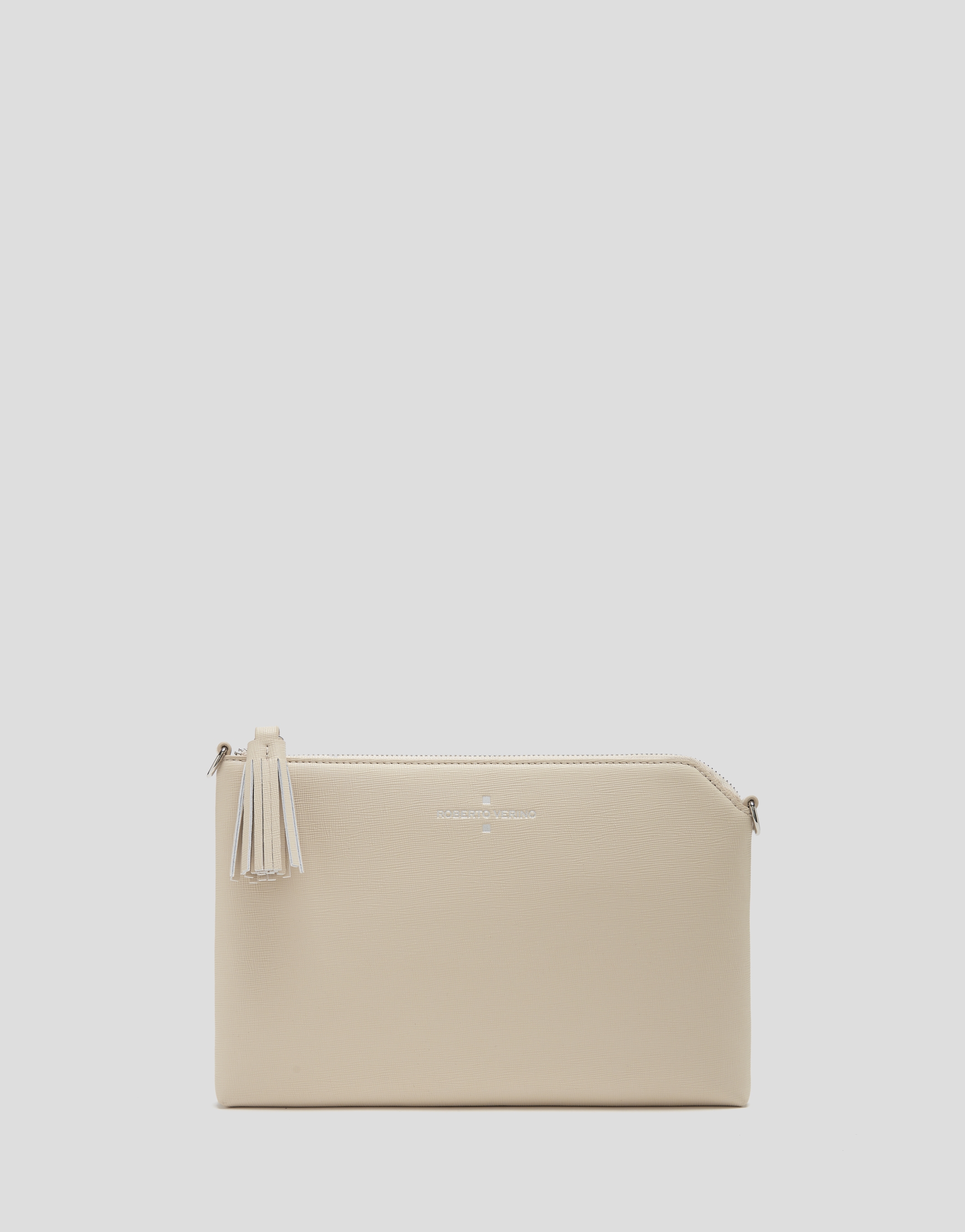 Beige Lisa Saffiano clutch bag