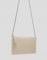 Bolso clutch Lisa piel saffiano crudo