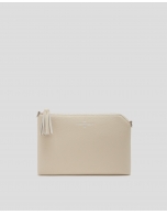 Beige Lisa Saffiano clutch bag